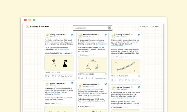Visual Thread Wall - Startup Illustrated
